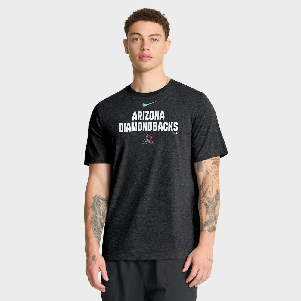 Arizona Diamondbacks Nike Stacked Tri-Blend T-Shirt - Heather Black T-shirts