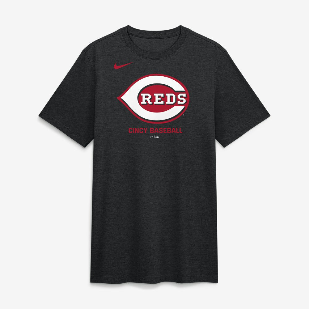 Cincinnati Reds Nike Tri-Blend Logo T-Shirt - Black T-shirts