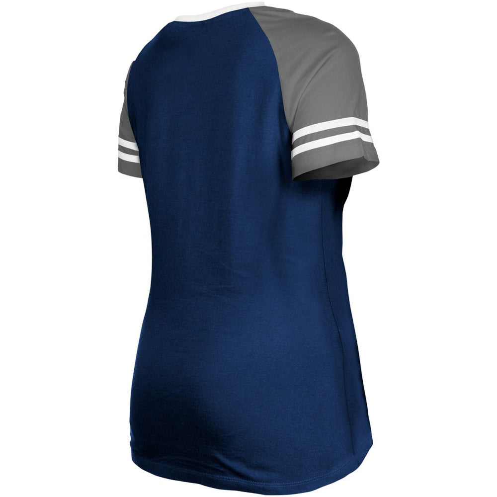 Dallas Cowboys New Era Women's Raglan Lace-Up T-Shirt - Navy T-shirts