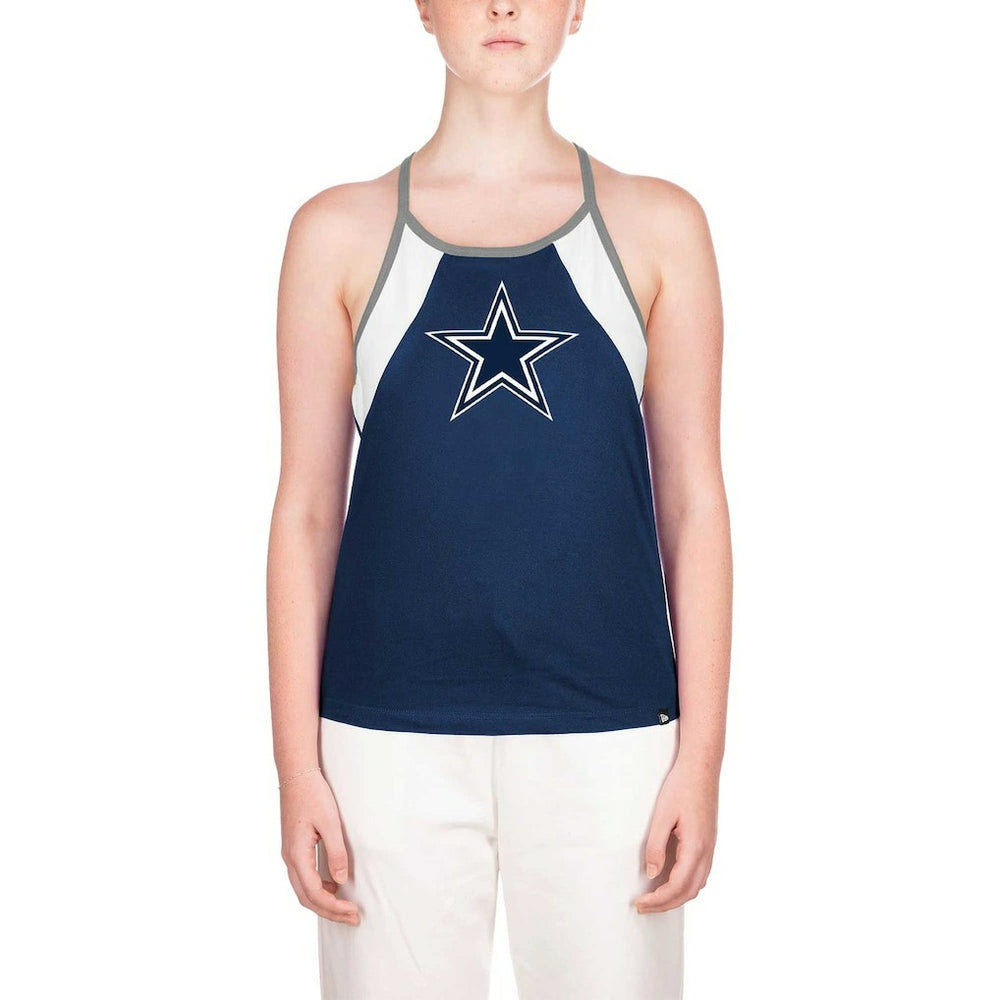 Dallas Cowboys New Era Women's Ribbed Racerback Tank Top - Navy Tops