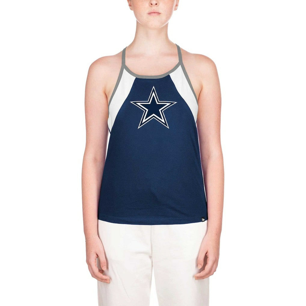 Dallas Cowboys New Era Women's Ribbed Racerback Tank Top - Navy Tops