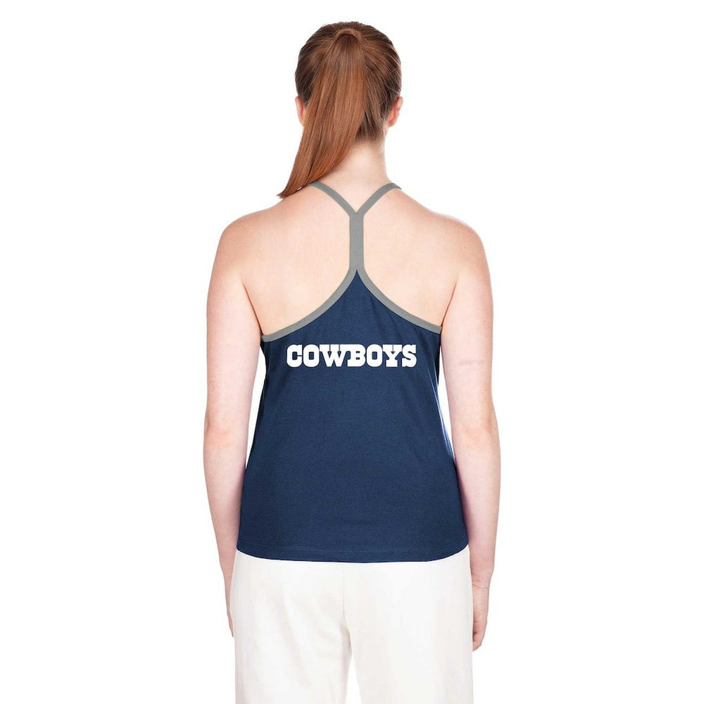 Dallas Cowboys New Era Women's Ribbed Racerback Tank Top - Navy Tops