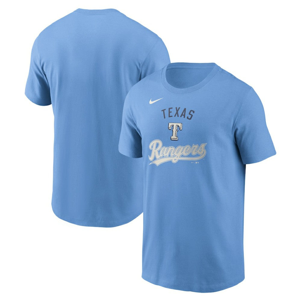 Texas Rangers Nike Early Innings Stack T-Shirt - Light Blue T-shirts