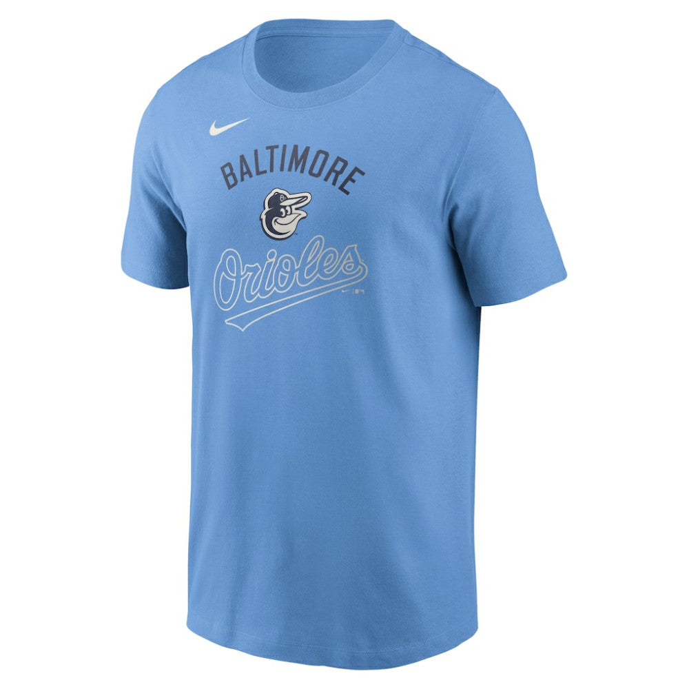Baltimore Orioles Nike Early Innings Stack T-Shirt - Light Blue T-shirts