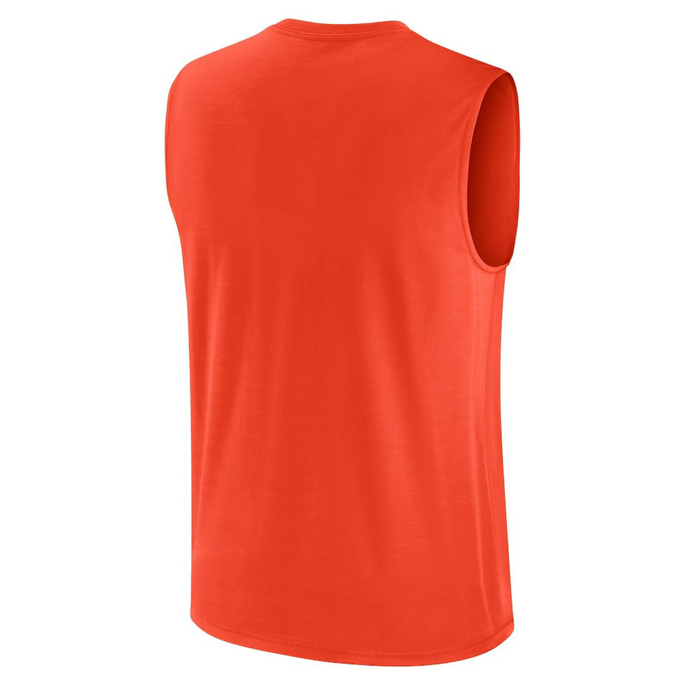 Cleveland Browns Large Logo Lightweight Dri-FIT Muscle Tank Top - Orange Tops