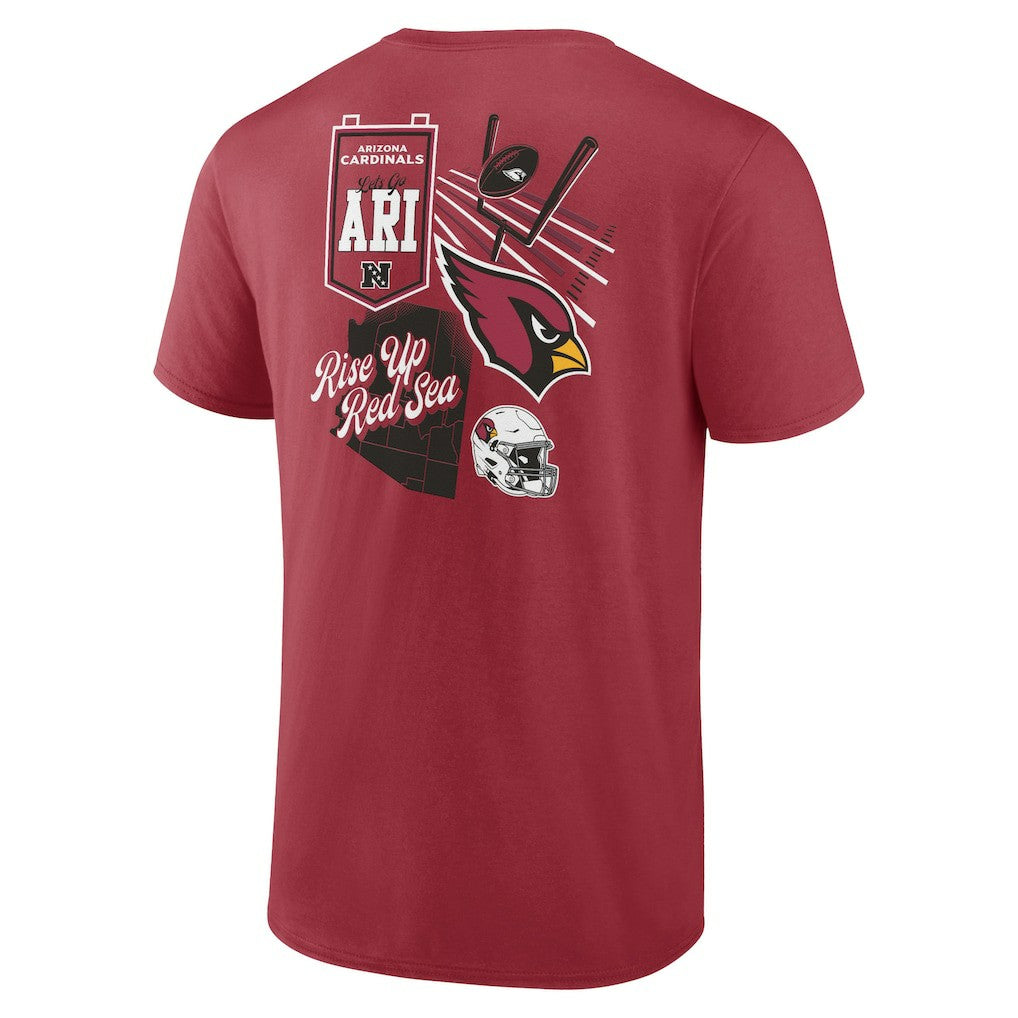 Arizona Cardinals Split Zone T-Shirt - Cardinal T-shirts