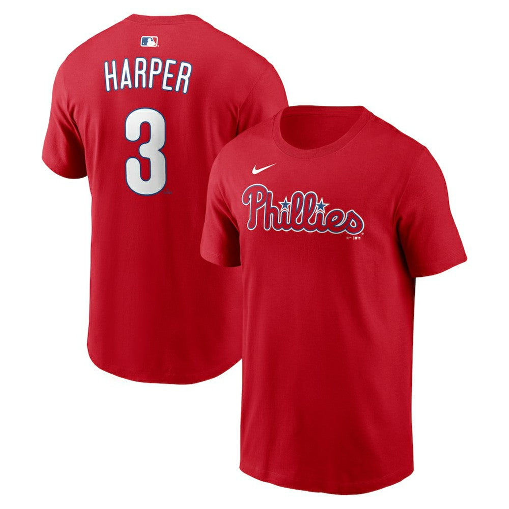 Bryce Harper Philadelphia Phillies Nike  Name & Number T-Shirt - Red T-shirts