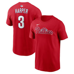 Bryce Harper Philadelphia Phillies Nike  Name & Number T-Shirt - Red T-shirts