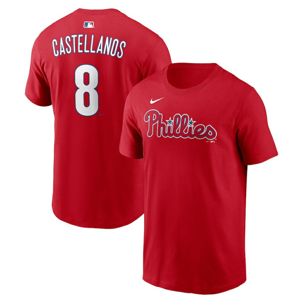 Nick Castellanos Philadelphia Phillies Nike  Name & Number T-Shirt - Red T-shirts