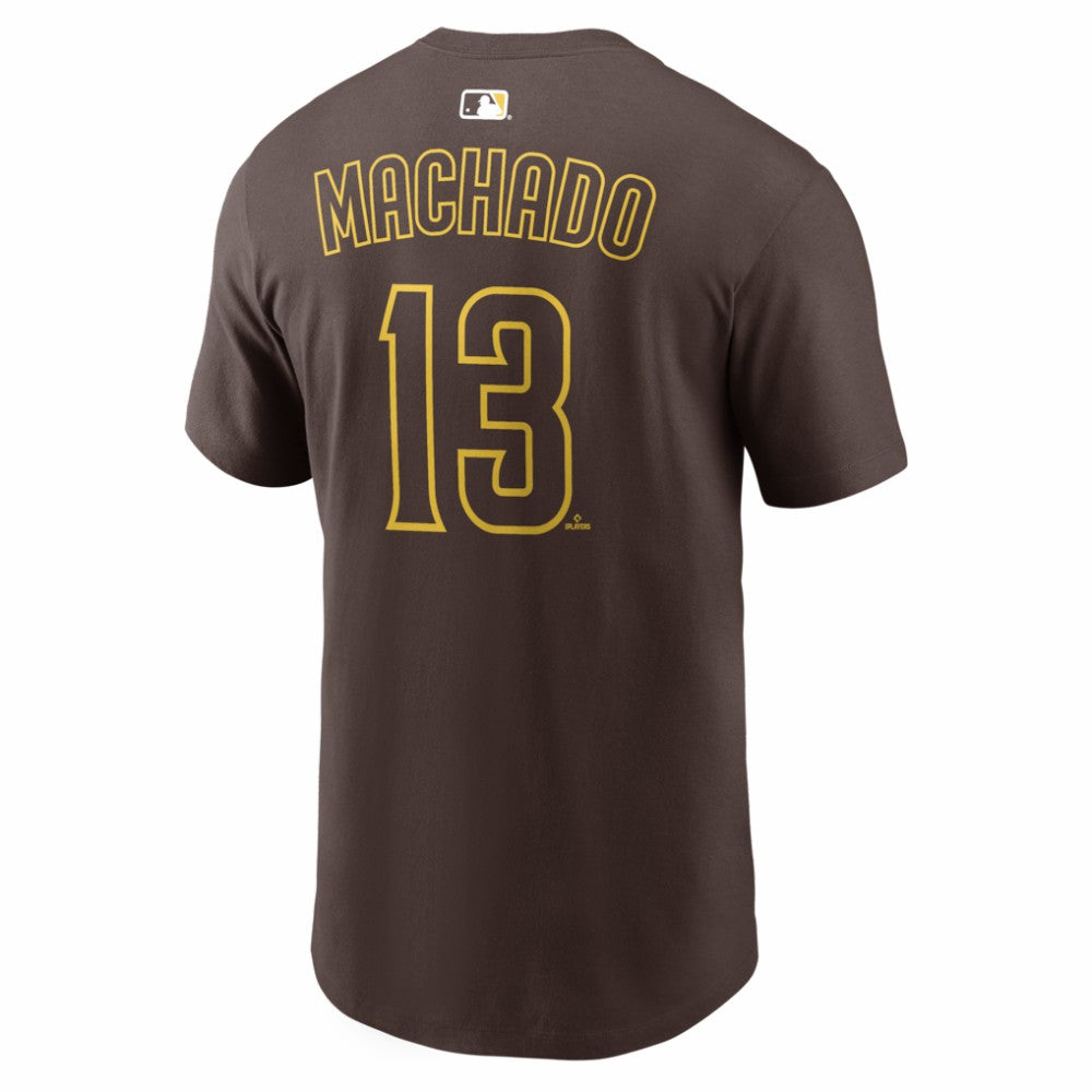 Manny Machado San Diego Padres Nike  Name & Number T-Shirt - Brown T-shirts