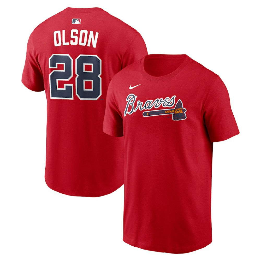 Matt Olson Atlanta Braves Nike Home Name & Number T-Shirt - Red T-shirts