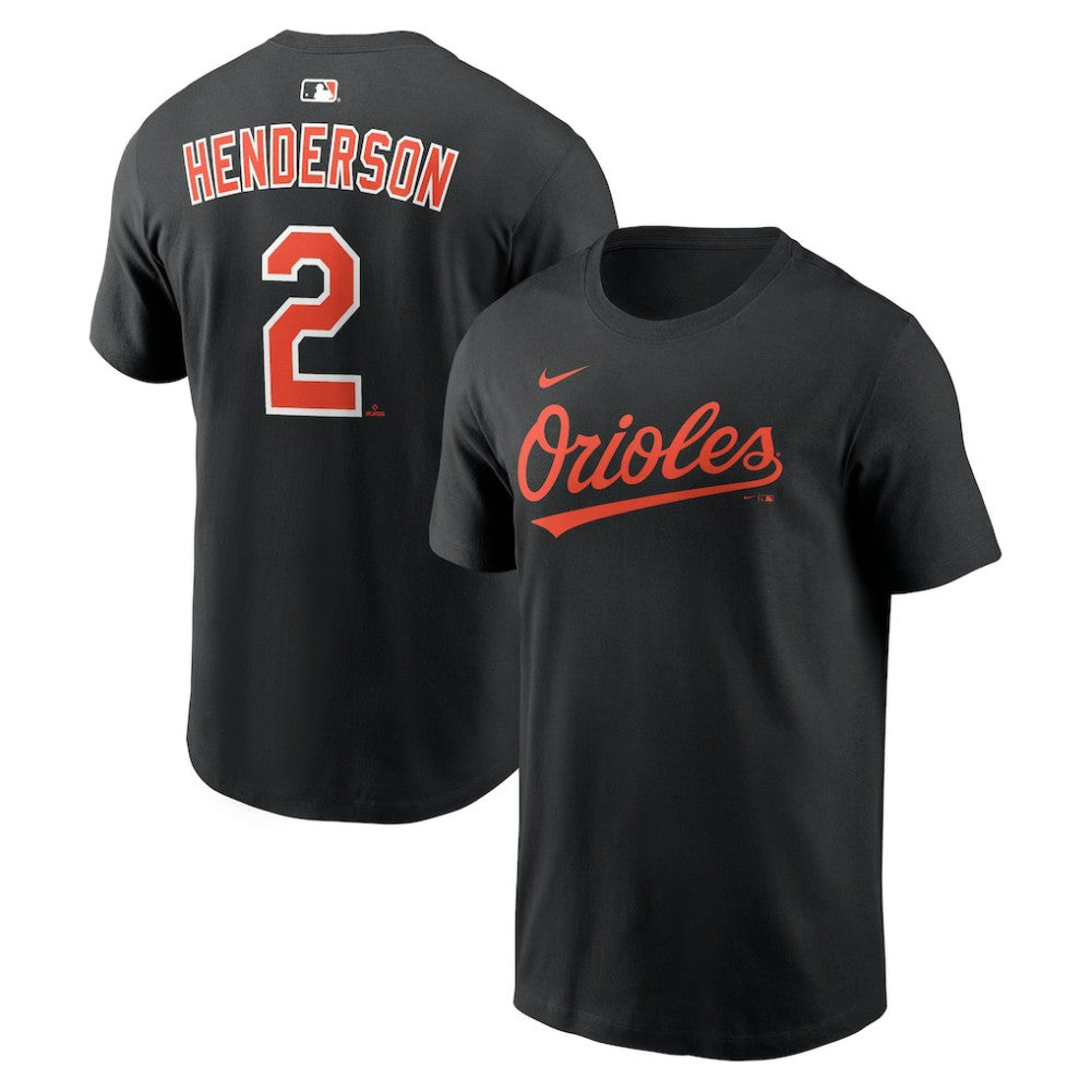 Gunnar Henderson Baltimore Orioles Nike Name & Number T-Shirt - Black T-shirts