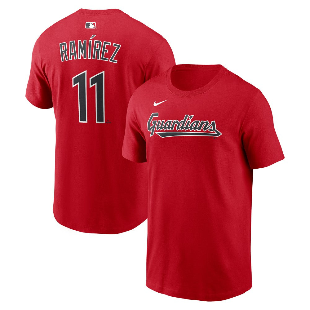 José Ramírez Cleveland Guardians Nike Name & Number T-Shirt - Red T-shirts