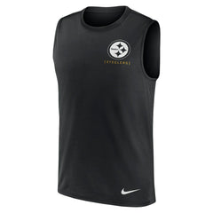Pittsburgh Steelers Large Logo Lightweight Dri-FIT Muscle Tank Top - Black Tops