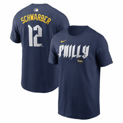 Kyle Schwarber Philadelphia Phillies Nike City Connect Name & Number T-Shirt - Navy T-shirts