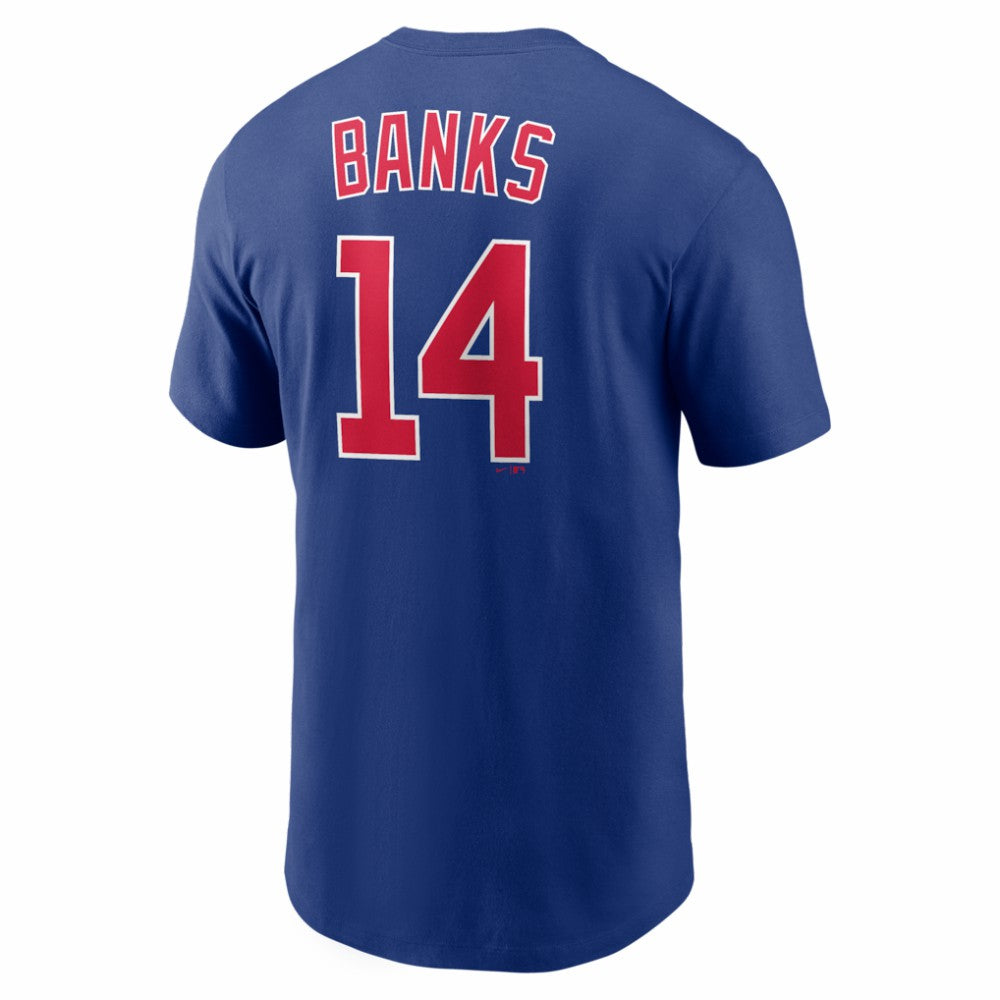 Ernie Banks Chicago Cubs Nike Cooperstown Collection Name & Number T-Shirt - Rush Blue T-shirts
