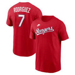 Ivan Rodriguez Texas Rangers Nike Cooperstown Collection Name & Number T-Shirt - Red T-shirts