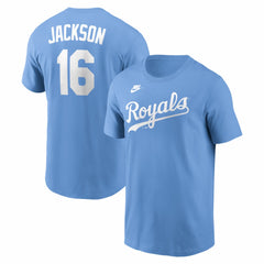 Bo Jackson Kansas City Royals Nike Cooperstown Collection Name & Number T-Shirt - Light Blue T-shirts