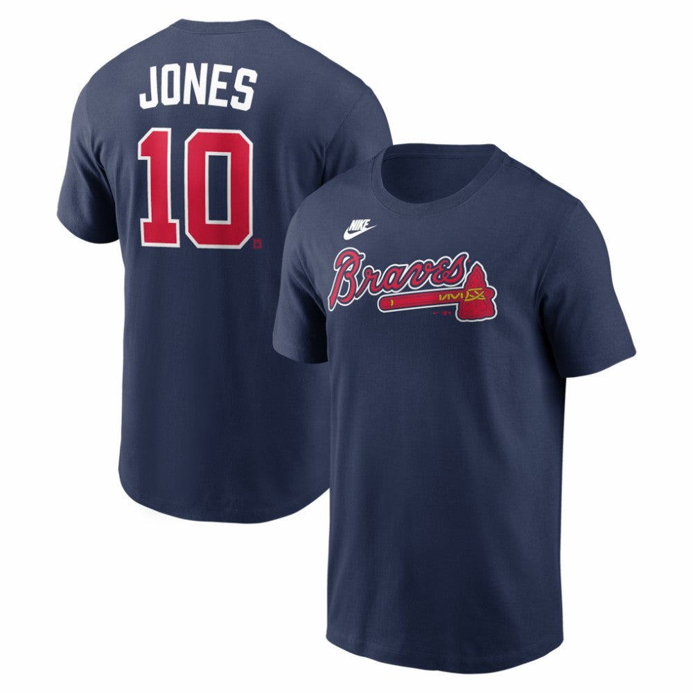 Chipper Jones Atlanta Braves Nike Cooperstown Collection Name & Number T-Shirt - Navy T-shirts