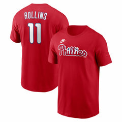 Jimmy Rollins Philadelphia Phillies Nike Cooperstown Collection Name & Number T-Shirt - Red T-shirts