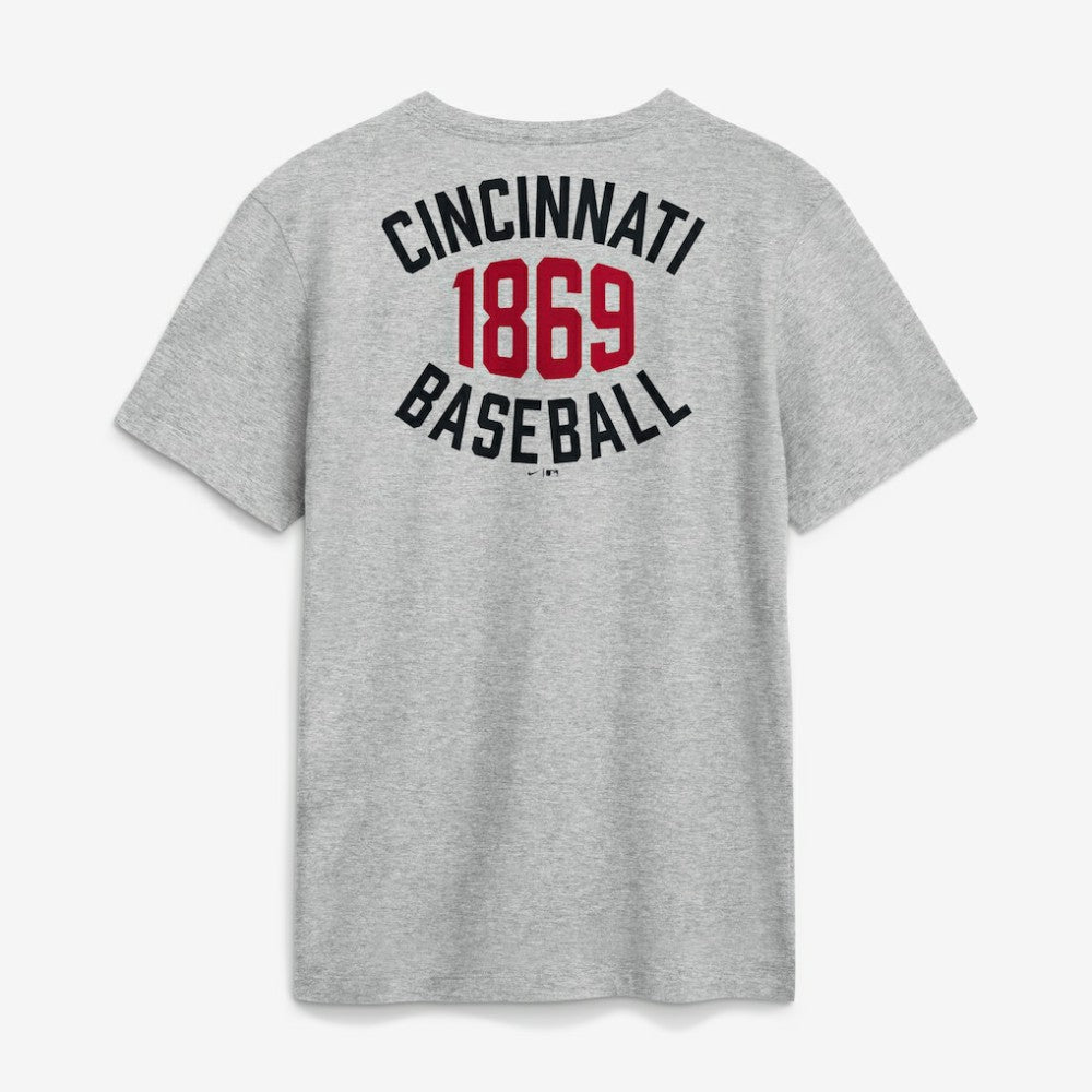 Cincinnati Reds Nike Cooperstown 2-Hit T-Shirt - Heather Gray T-shirts
