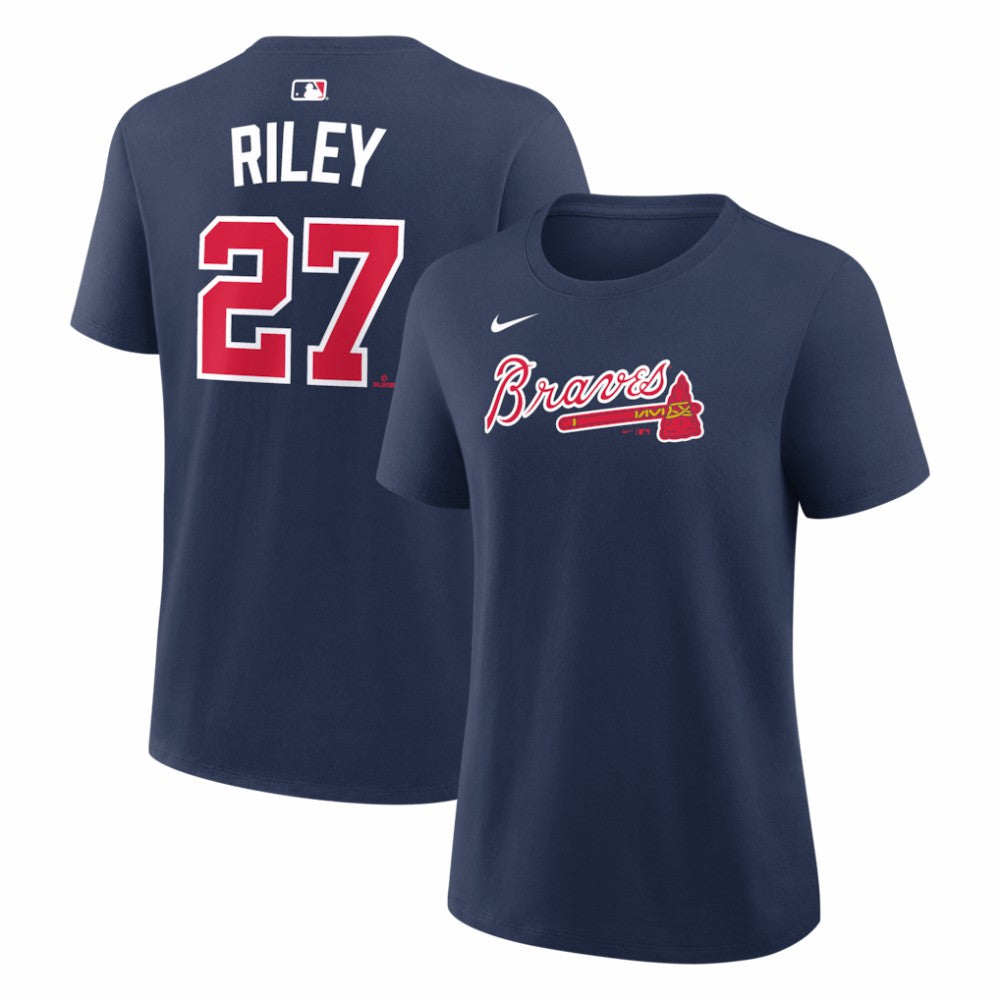 Austin Riley Atlanta Braves Nike Women's Name & Number T-Shirt - Navy T-shirts