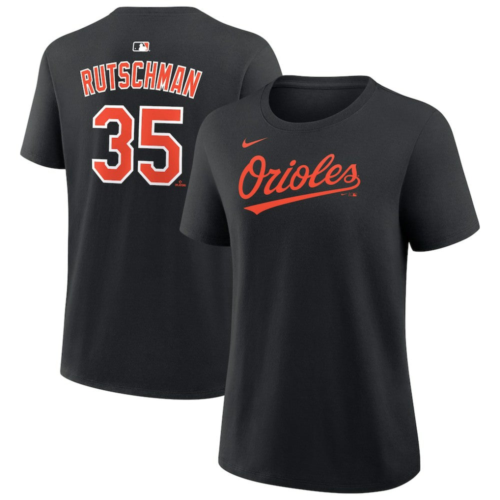 Adley Rutschman Baltimore Orioles Nike Women's Name & Number T-Shirt - Black T-shirts