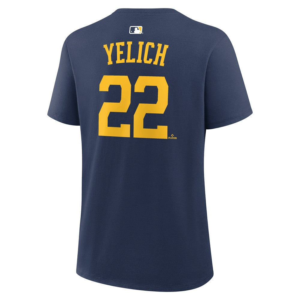 Christian Yelich Milwaukee Brewers Nike Women's Name & Number T-Shirt - Navy T-shirts