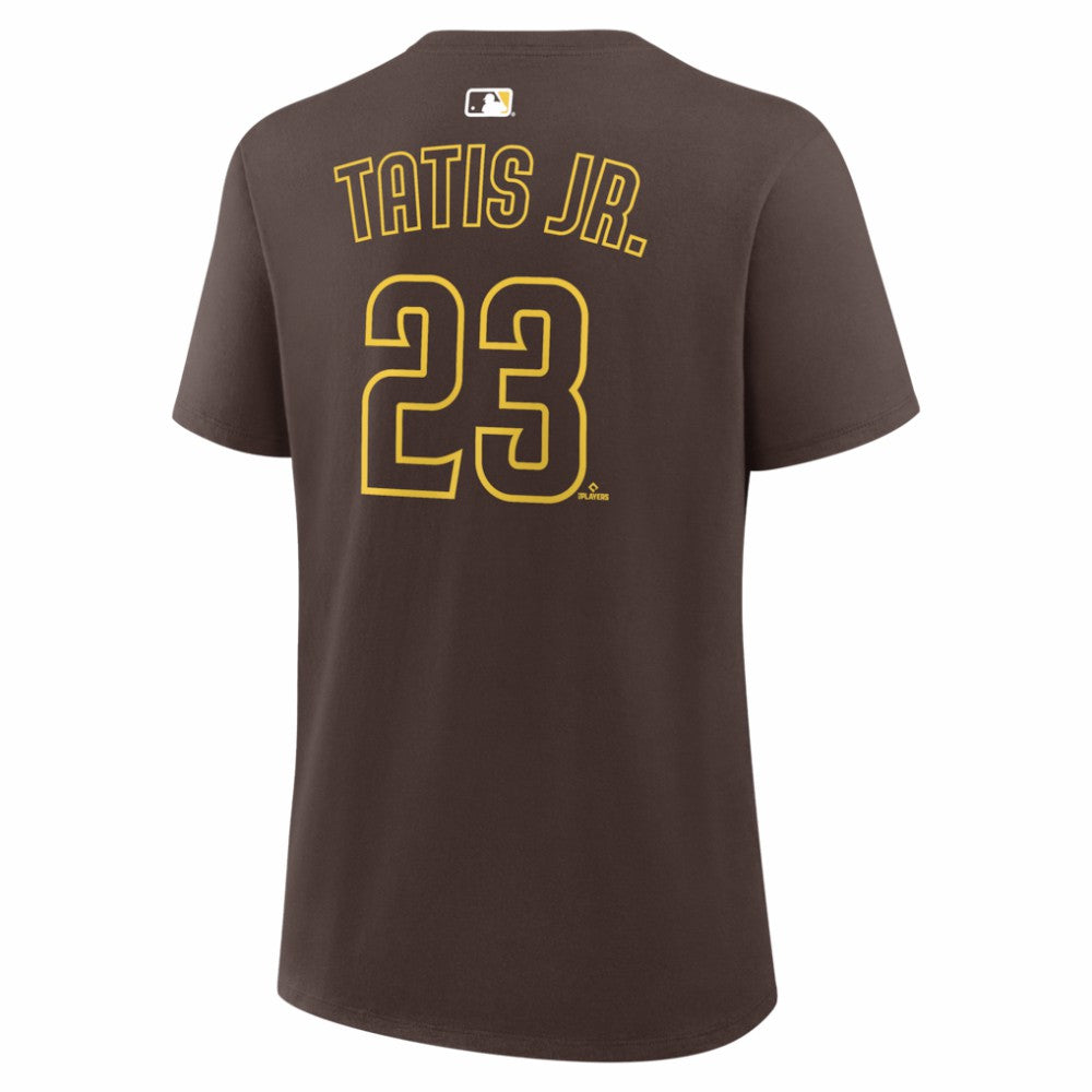 Fernando Tatis Jr. San Diego Padres Nike Women's Name & Number T-Shirt - Brown T-shirts