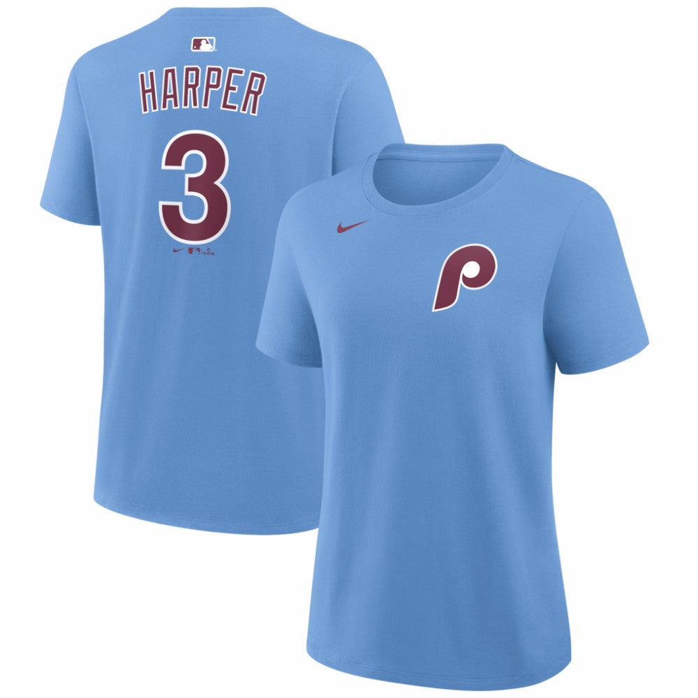 Bryce Harper Philadelphia Phillies Nike Women's Name & Number T-Shirt - Light Blue T-shirts