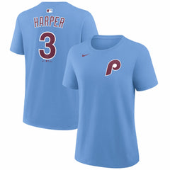 Bryce Harper Philadelphia Phillies Nike Women's Name & Number T-Shirt - Light Blue T-shirts