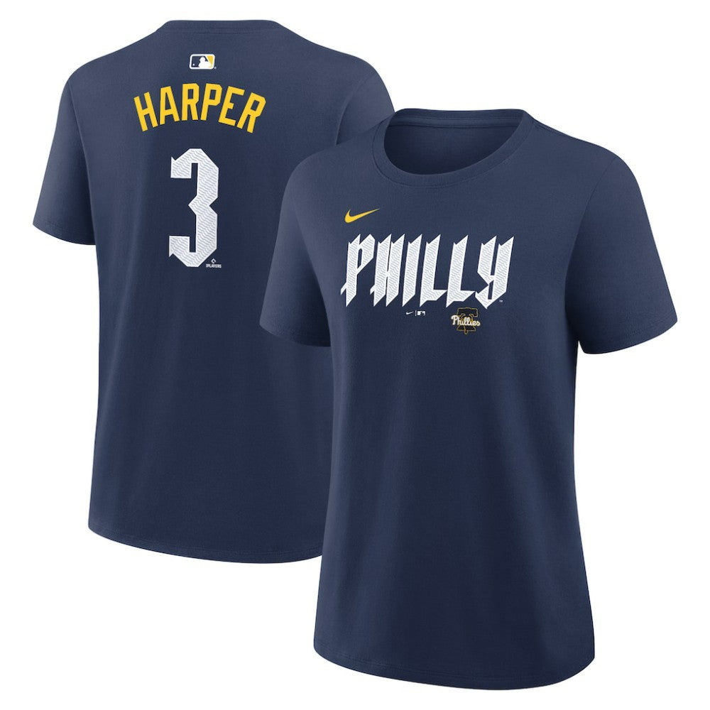 Bryce Harper Philadelphia Phillies Nike Women's City Connect Name & Number T-Shirt - Navy T-shirts