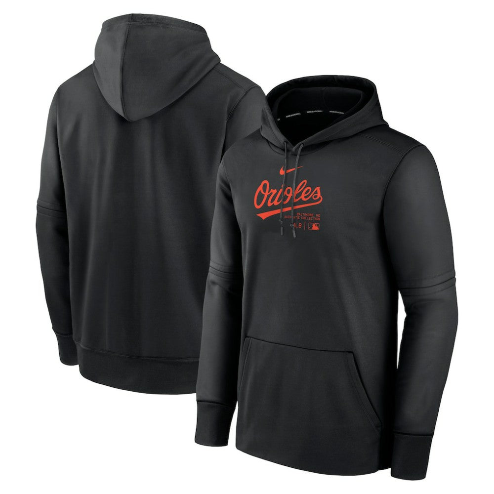 Baltimore Orioles Nike Authentic Collection Practice Performance Pullover Hoodie - Black Hoodies