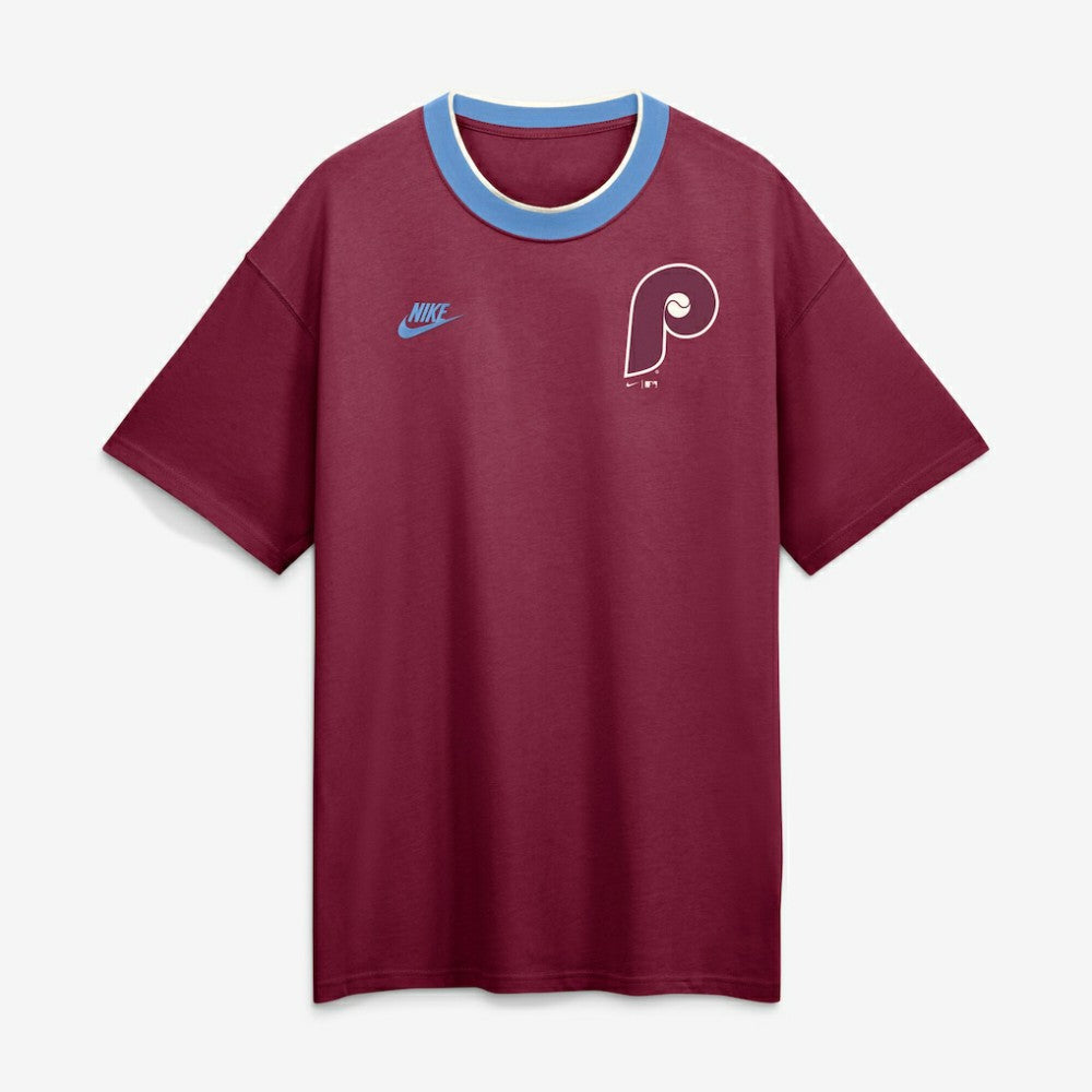 Philadelphia Phillies Nike Cooperstown Collection Ringer T-Shirt - Burgundy T-shirts