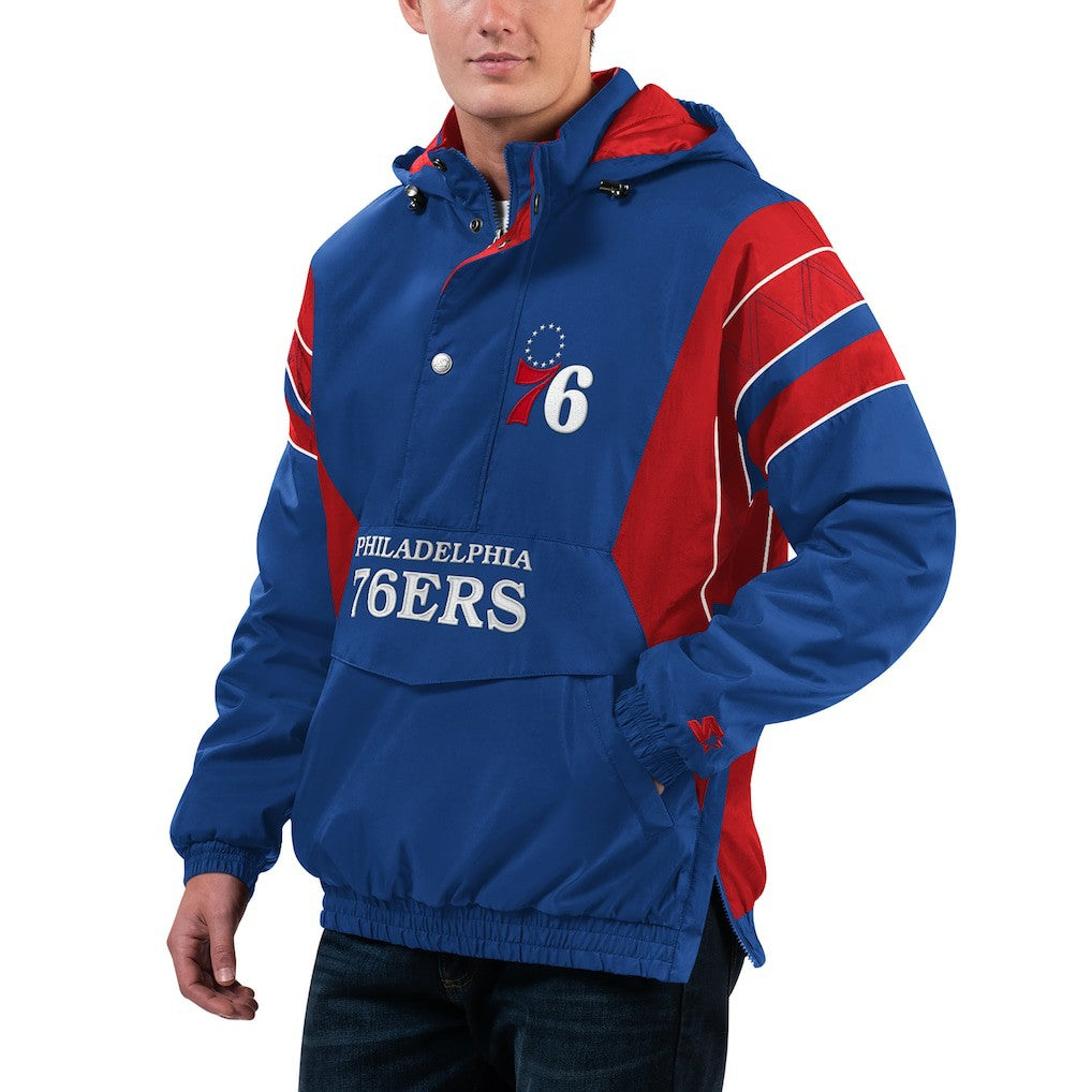 Philadelphia 76ers Starter Home Team Hoodie Half-Zip Jacket Royal