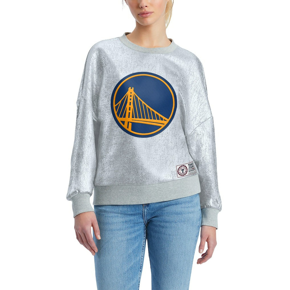 Golden State Warriors Tommy Jeans Women's Tracy Pullover Sweatshirt Silver
