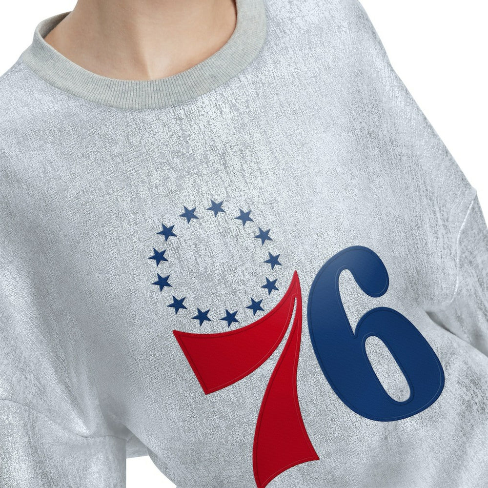 Philadelphia 76ers Tommy Jeans Women's Tracy Pullover Sweatshirt Silver