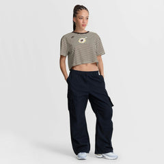 San Diego Padres Nike Women's Cooperstown Collection Striped Cropped T-Shirt - Brown/Cream T-shirts