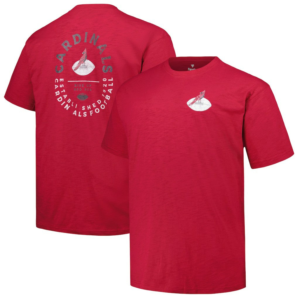 Arizona Cardinals Profile Big & Tall Two-Hit Throwback T-Shirt - Cardinal T-shirts