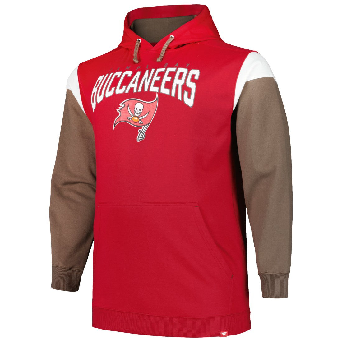 Tampa Bay Buccaneers Profile Big & Tall Trench Battle Pullover Hoodie - Red Hoodies