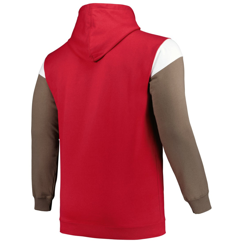 Tampa Bay Buccaneers Profile Big & Tall Trench Battle Pullover Hoodie - Red Hoodies