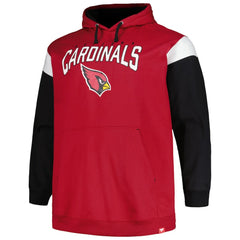 Arizona Cardinals Profile Big & Tall Trench Battle Pullover Hoodie - Cardinal Hoodies