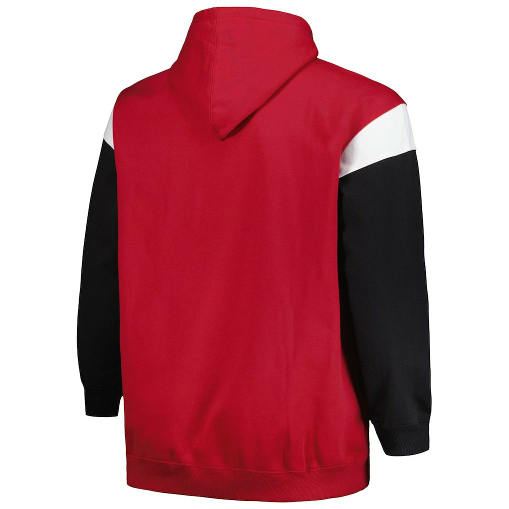Arizona Cardinals Profile Big & Tall Trench Battle Pullover Hoodie - Cardinal Hoodies