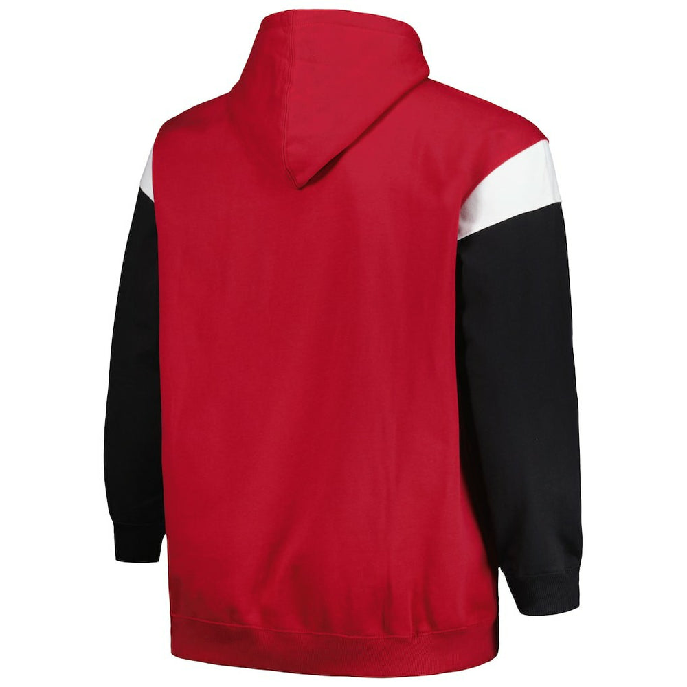 Arizona Cardinals Profile Big & Tall Trench Battle Pullover Hoodie - Cardinal Hoodies