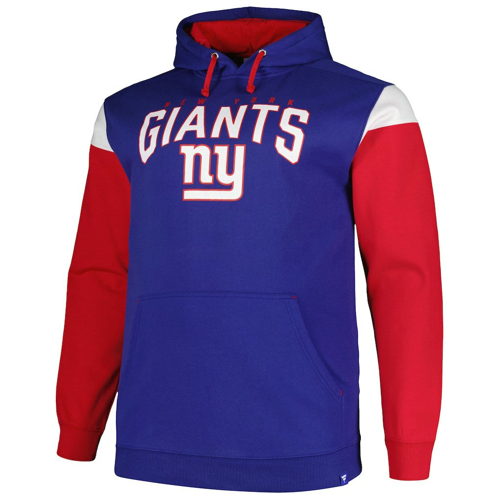 New York Giants Profile Big & Tall Trench Battle Pullover Hoodie - Royal Hoodies