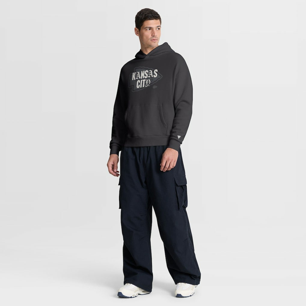 Kansas City Chiefs Oversized Type Play Location Hoodie - Black Hoodies