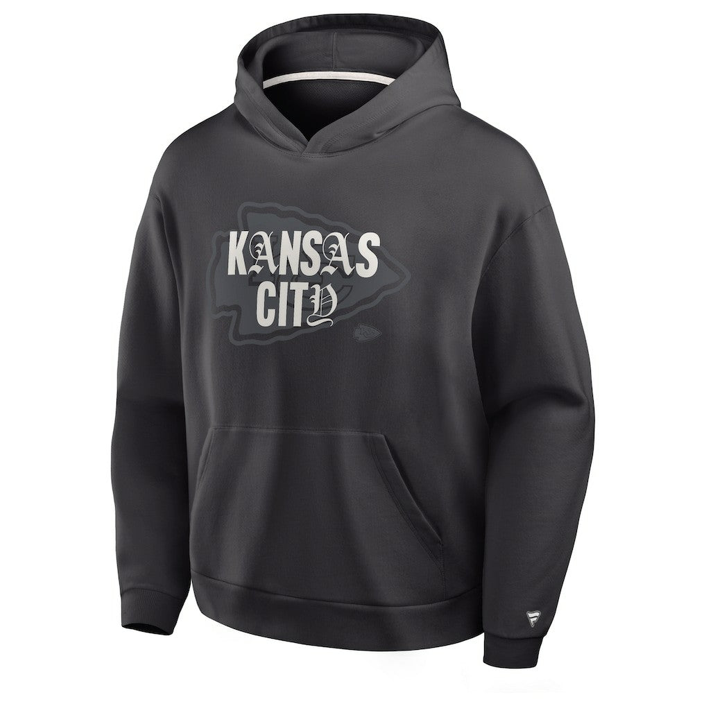Kansas City Chiefs Oversized Type Play Location Hoodie - Black Hoodies