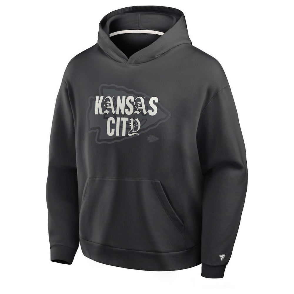 Kansas City Chiefs Oversized Type Play Location Hoodie - Black Hoodies