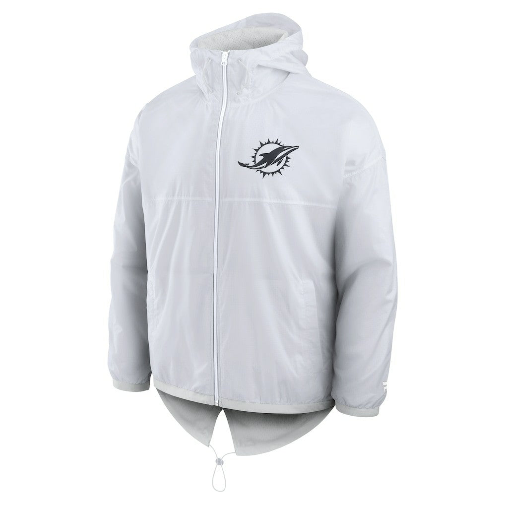 Miami Dolphins Type Play Down Full-Zip Jacket - White Jackets