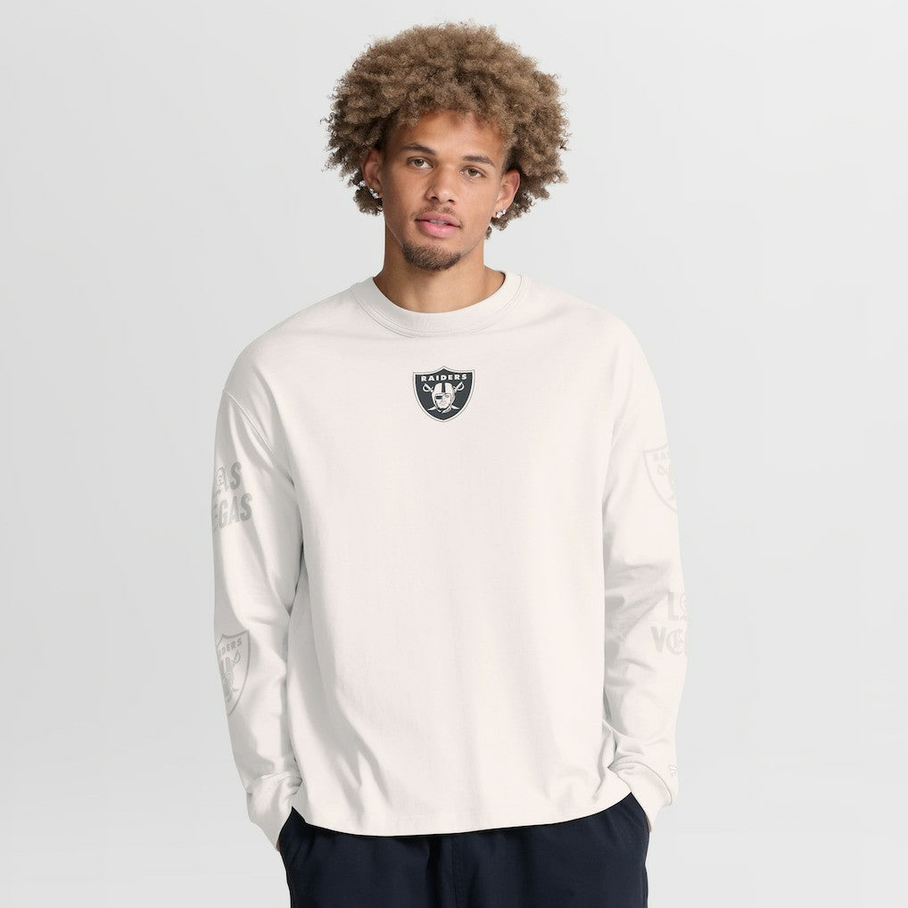 Las Vegas Raiders Oversized Type Play Long Sleeve T-Shirt - Gray T-shirts